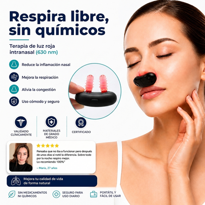 Luz Roja Nasal para Congestión y Alergias